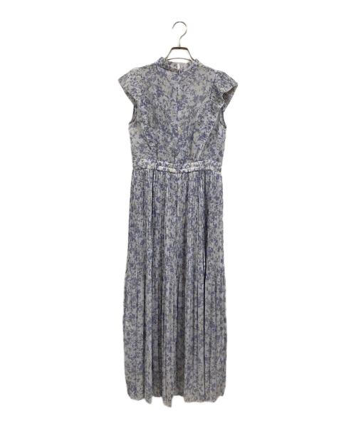 FRAY ID（フレイ アイディー）FRAY ID (フレイ アイディー) プリーツデザインシフォンプリントワンピース パープル サイズ:freeの古着・服飾アイテム