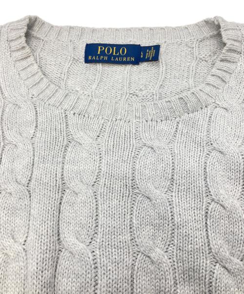 POLO RALPH LAUREN（ポロ・ラルフローレン）POLO RALPH LAUREN (ポロ・ラルフローレン) ケーブルニット グレー サイズ:Lの古着・服飾アイテム