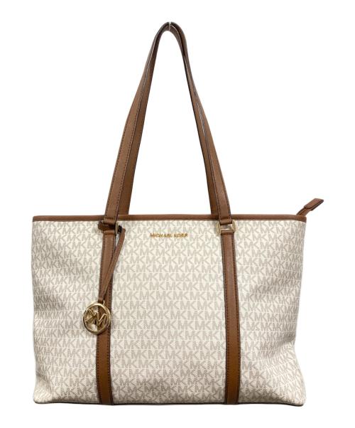 MICHAEL KORS（マイケル・コース）MICHAEL KORS (マイケル・コース) シグネチャートートバッグ アイボリーの古着・服飾アイテム