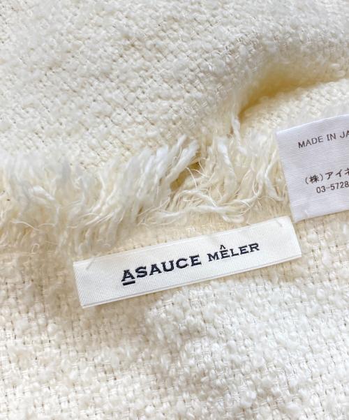 ASAUCE MELER（アソースメレ）ASAUCE MELER (アソースメレ) コットンリネンストール ベージュの古着・服飾アイテム