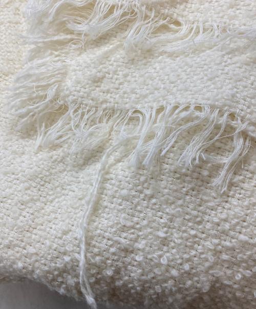 ASAUCE MELER（アソースメレ）ASAUCE MELER (アソースメレ) コットンリネンストール ベージュの古着・服飾アイテム