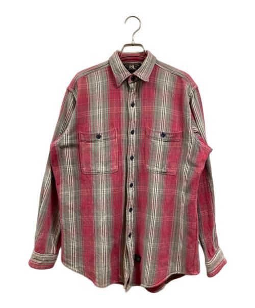 RRL（ダブルアールエル）RRL (ダブルアールエル) フランネルシャツ レッド×グレー サイズ:Sの古着・服飾アイテム