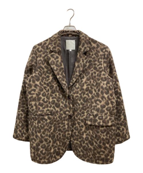 Drawing Numbers（ドローイングナンバーズ）Drawing Numbers (ドローイングナンバーズ) レオパードワイドジャケット ブラウン サイズ:Mの古着・服飾アイテム