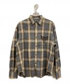 Whim Gazetteウィムガゼット）の古着「シャギーチェックシャツ」｜ブラウン