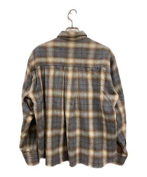 Whim Gazette（ウィムガゼット）Whim Gazette (ウィムガゼット) シャギーチェックシャツ ブラウン サイズ:freeの古着・服飾アイテム