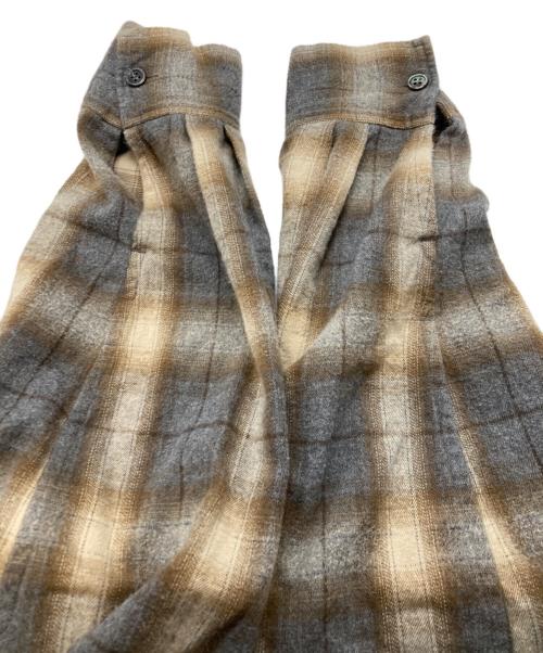 Whim Gazette（ウィムガゼット）Whim Gazette (ウィムガゼット) シャギーチェックシャツ ブラウン サイズ:freeの古着・服飾アイテム