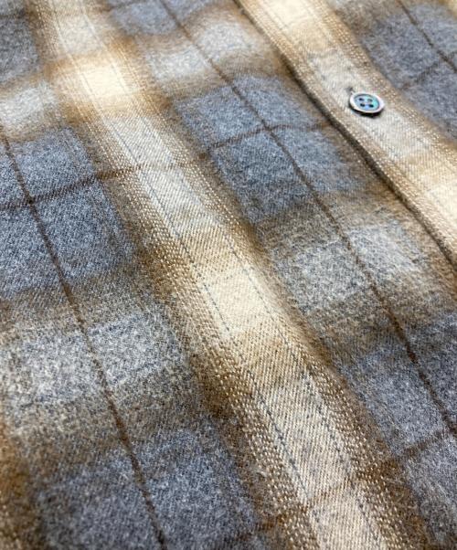 Whim Gazette（ウィムガゼット）Whim Gazette (ウィムガゼット) シャギーチェックシャツ ブラウン サイズ:freeの古着・服飾アイテム