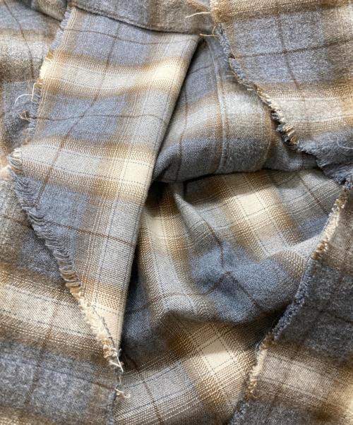 Whim Gazette（ウィムガゼット）Whim Gazette (ウィムガゼット) シャギーチェックシャツ ブラウン サイズ:freeの古着・服飾アイテム