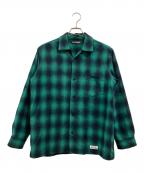 BLACK DESIGNSブラックデザイン）の古着「オンブレチェックネルシャツ」｜グリーン