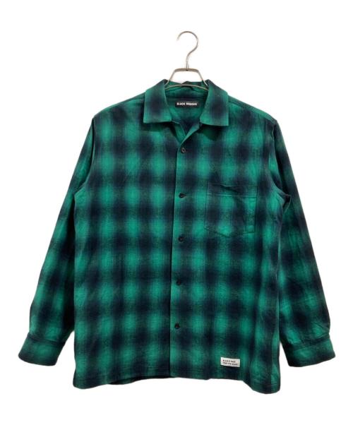 BLACK DESIGNS（ブラックデザイン）BLACK DESIGNS (ブラックデザイン) オンブレチェックネルシャツ グリーン サイズ:Mの古着・服飾アイテム