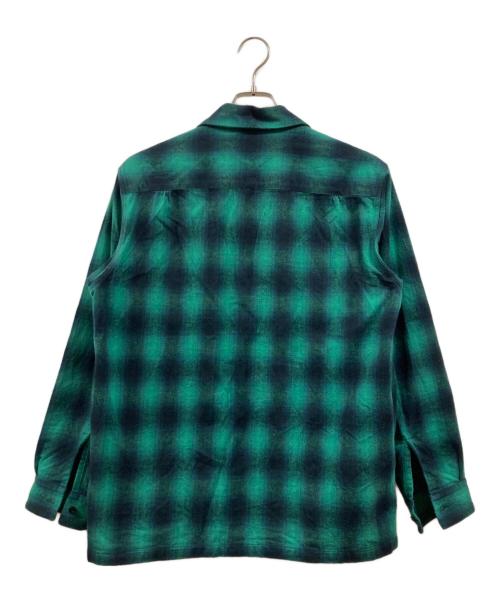 BLACK DESIGNS（ブラックデザイン）BLACK DESIGNS (ブラックデザイン) オンブレチェックネルシャツ グリーン サイズ:Mの古着・服飾アイテム