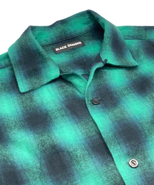 BLACK DESIGNS（ブラックデザイン）BLACK DESIGNS (ブラックデザイン) オンブレチェックネルシャツ グリーン サイズ:Mの古着・服飾アイテム