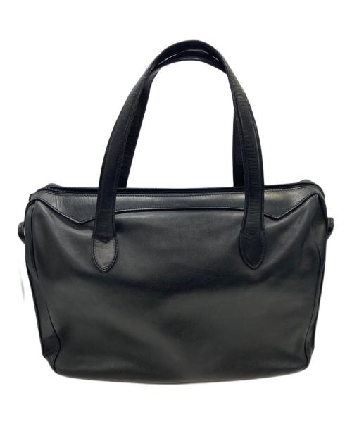 GUCCI（グッチ）GUCCI (グッチ) レザーボストンバッグ ブラックの古着・服飾アイテム