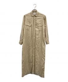 ticca（ティッカ）の古着「リネン混シャツワンピース」｜ベージュ