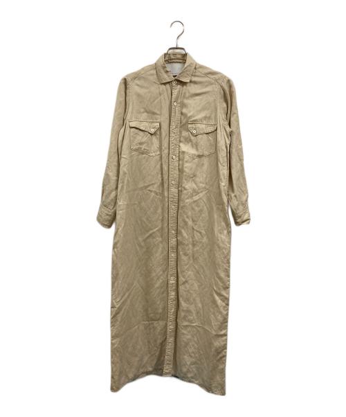 ticca（ティッカ）TICCA (ティッカ) リネン混シャツワンピース ベージュ サイズ:FREEの古着・服飾アイテム