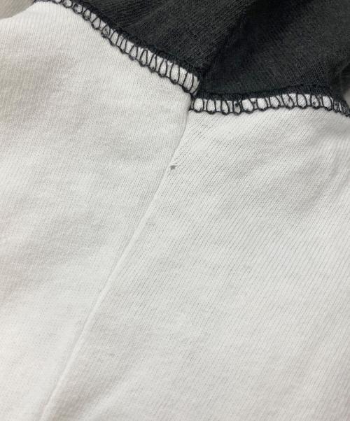 stussy（ステューシー）stussy (ステューシー) SSリンクロゴラグランカットソー ブラック×ホワイト サイズ:Mの古着・服飾アイテム