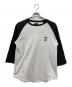 stussy（ステューシー）の古着「SSリンクロゴラグランカットソー」｜ブラック×ホワイト