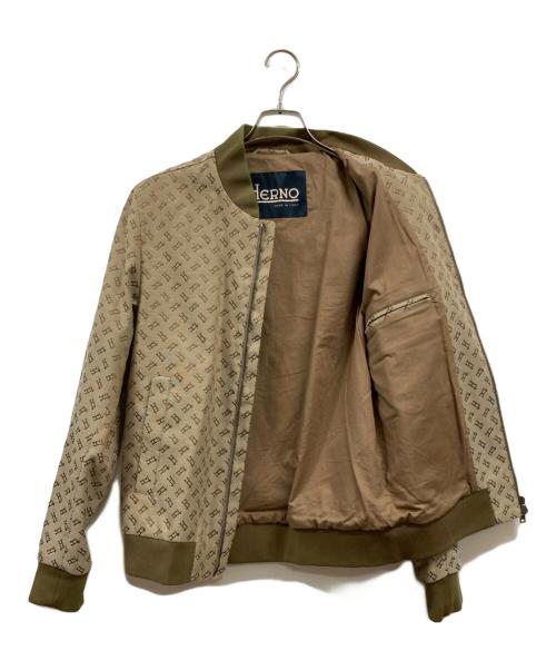 HERNO（ヘルノ）HERNO (ヘルノ) 総柄ブルゾン ベージュ サイズ:46の古着・服飾アイテム