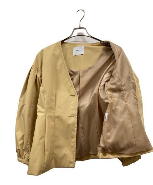 COEL（コエル）COEL (コエル) ウエストシェイプノーカラージャケット イエロー サイズ:38の古着・服飾アイテム