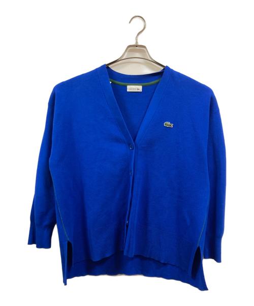 LACOSTE（ラコステ）LACOSTE (ラコステ) ミラノリブニットVネックカーディガン ブルー サイズ:38の古着・服飾アイテム