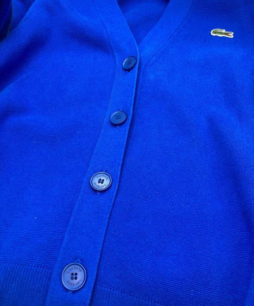 LACOSTE（ラコステ）LACOSTE (ラコステ) ミラノリブニットVネックカーディガン ブルー サイズ:38の古着・服飾アイテム