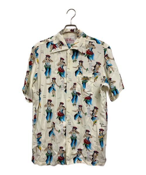 Aloha Blossom（アロハブロッサム）Aloha Blossom (アロハブロッサム) 総柄アロハシャツ ベージュ サイズ:42の古着・服飾アイテム