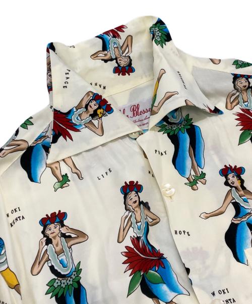 Aloha Blossom（アロハブロッサム）Aloha Blossom (アロハブロッサム) 総柄アロハシャツ ベージュ サイズ:42の古着・服飾アイテム