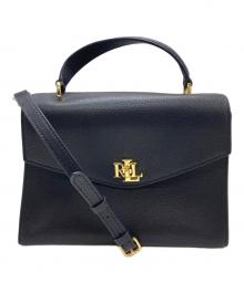 LAUREN RALPH LAUREN（ローレンラルフローレン）の古着「FARRAH サッチェルバッグ」｜ネイビー
