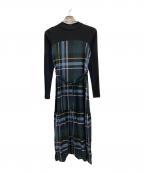 BLUE LABEL CRESTBRIDGEブルーレーベルクレストブリッジ）の古着「ドビーカラーペンテレココンビドレス」｜ネイビー