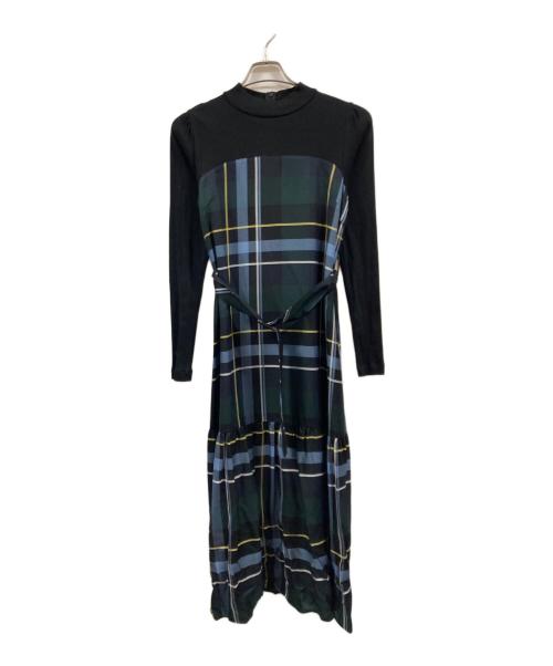 BLUE LABEL CRESTBRIDGE（ブルーレーベルクレストブリッジ）BLUE LABEL CRESTBRIDGE (ブルーレーベルクレストブリッジ) ドビーカラーペンテレココンビドレス ネイビー サイズ:38 未使用品の古着・服飾アイテム