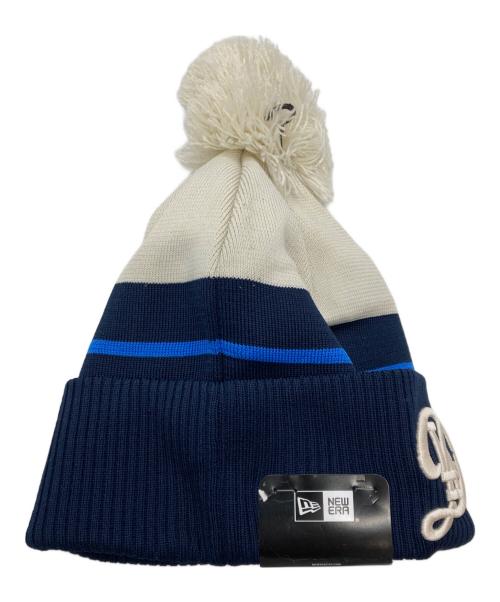 New Era（ニューエラ）New Era (ニューエラ) ポンポンニット帽 ホワイト×ネイビー 未使用品の古着・服飾アイテム