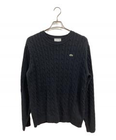 中古・古着通販】LACOSTE (ラコステ) ニットベスト ブラック サイズ:L