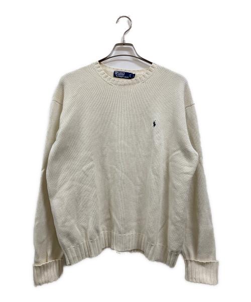 POLO RALPH LAUREN（ポロ・ラルフローレン）POLO RALPH LAUREN (ポロ・ラルフローレン) ポニーロゴニット ホワイト サイズ:Ⅼの古着・服飾アイテム