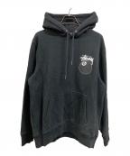 stussyステューシー）の古着「8ボールプルオーバーパーカー」｜ブラック