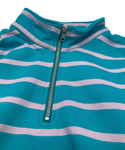 SUPREME（シュプリーム）Supreme (シュプリーム) 16AWストライプハーフジップスウェット ブルー サイズ:Mの古着・服飾アイテム