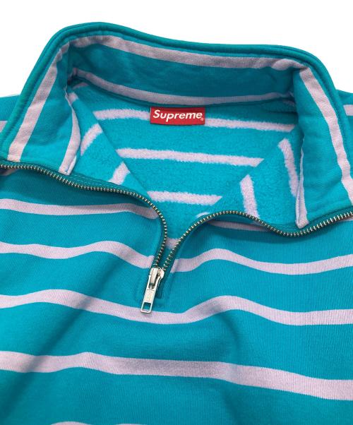 SUPREME（シュプリーム）Supreme (シュプリーム) 16AWストライプハーフジップスウェット ブルー サイズ:Mの古着・服飾アイテム