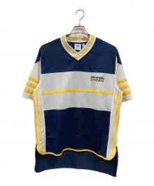 adidas（アディダス）の古着「ゲームシャツ」｜ネイビー×ホワイト