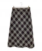 Burberry'sバーバリー）の古着「チェックスカート」｜ブラック×ホワイト