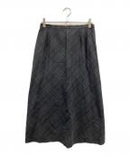 Burberry'sバーバリー）の古着「チェックロングスカート」｜ブラック