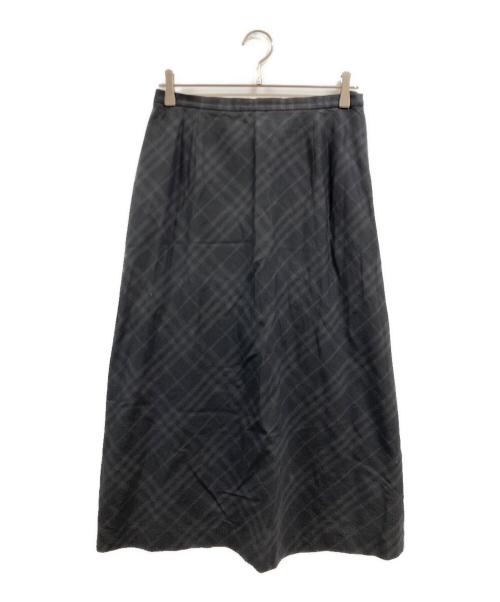 Burberry's（バーバリー）Burberry's (バーバリー) チェックロングスカート ブラック サイズ:44の古着・服飾アイテム