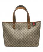 GUCCIグッチ）の古着「シェリーラインPVCトートバッグ」｜ベージュ×ブラウン