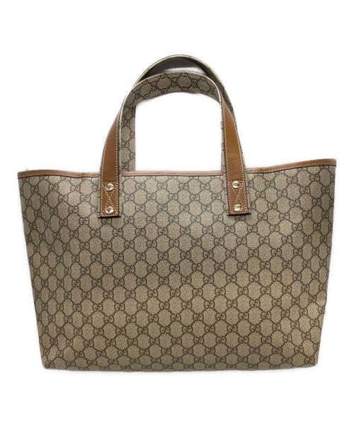 GUCCI（グッチ）GUCCI (グッチ) シェリーラインPVCトートバッグ ベージュ×ブラウンの古着・服飾アイテム