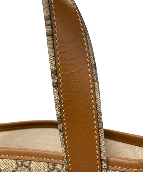 GUCCI（グッチ）GUCCI (グッチ) シェリーラインPVCトートバッグ ベージュ×ブラウンの古着・服飾アイテム