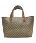 GUCCI (グッチ) シェリーラインPVCトートバッグ ベージュ×ブラウン：42000円