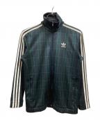 adidasアディダス）の古着「タータン チェック トラックジャケット」｜グリーン×ブラック