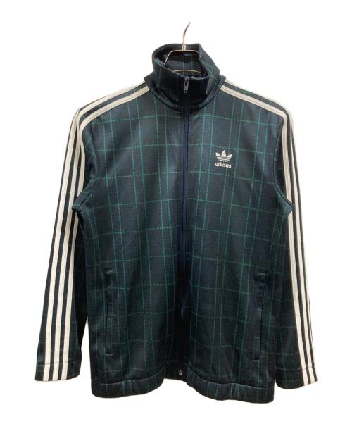 adidas（アディダス）adidas (アディダス) タータン チェック トラックジャケット グリーン×ブラック サイズ:Mの古着・服飾アイテム