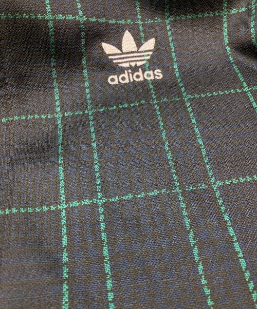 adidas（アディダス）adidas (アディダス) タータン チェック トラックジャケット グリーン×ブラック サイズ:Mの古着・服飾アイテム