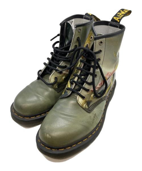 Dr.Martens（ドクターマーチン）Dr.Martens (ドクターマーチン) THE NATIONAL GALLERY (ナショナル・ギャラリー) 1460 8ホールブーツ グリーン サイズ:UK7の古着・服飾アイテム