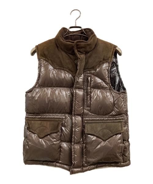 NUMBER (N)INE（ナンバーナイン）NUMBER (N)INE (ナンバーナイン) 08AW PORTLAND期 シープスキンスエード切り替え ダウンベスト ブラウン サイズ:Ｍの古着・服飾アイテム