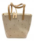 HIROFUヒロフ）の古着「ジータジャガードレザーコンビトートバッグM」｜ベージュ